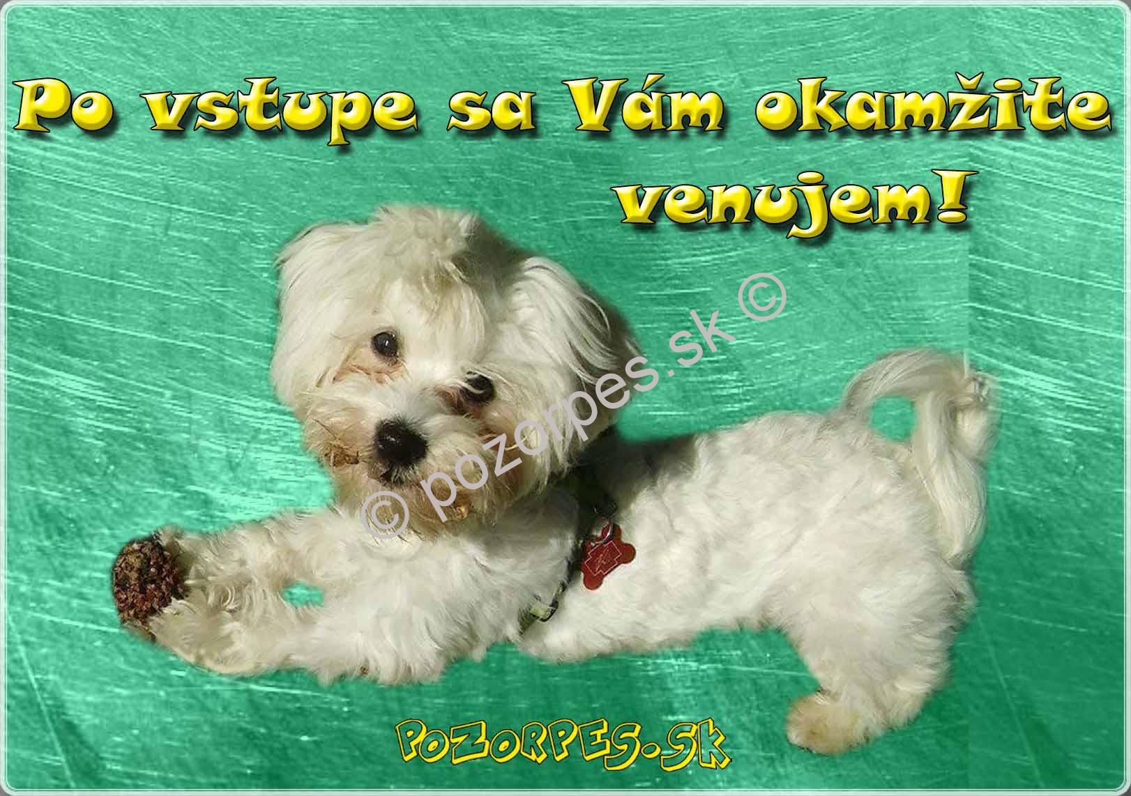 Pozorpes.sk,  výstražná tabuľka 