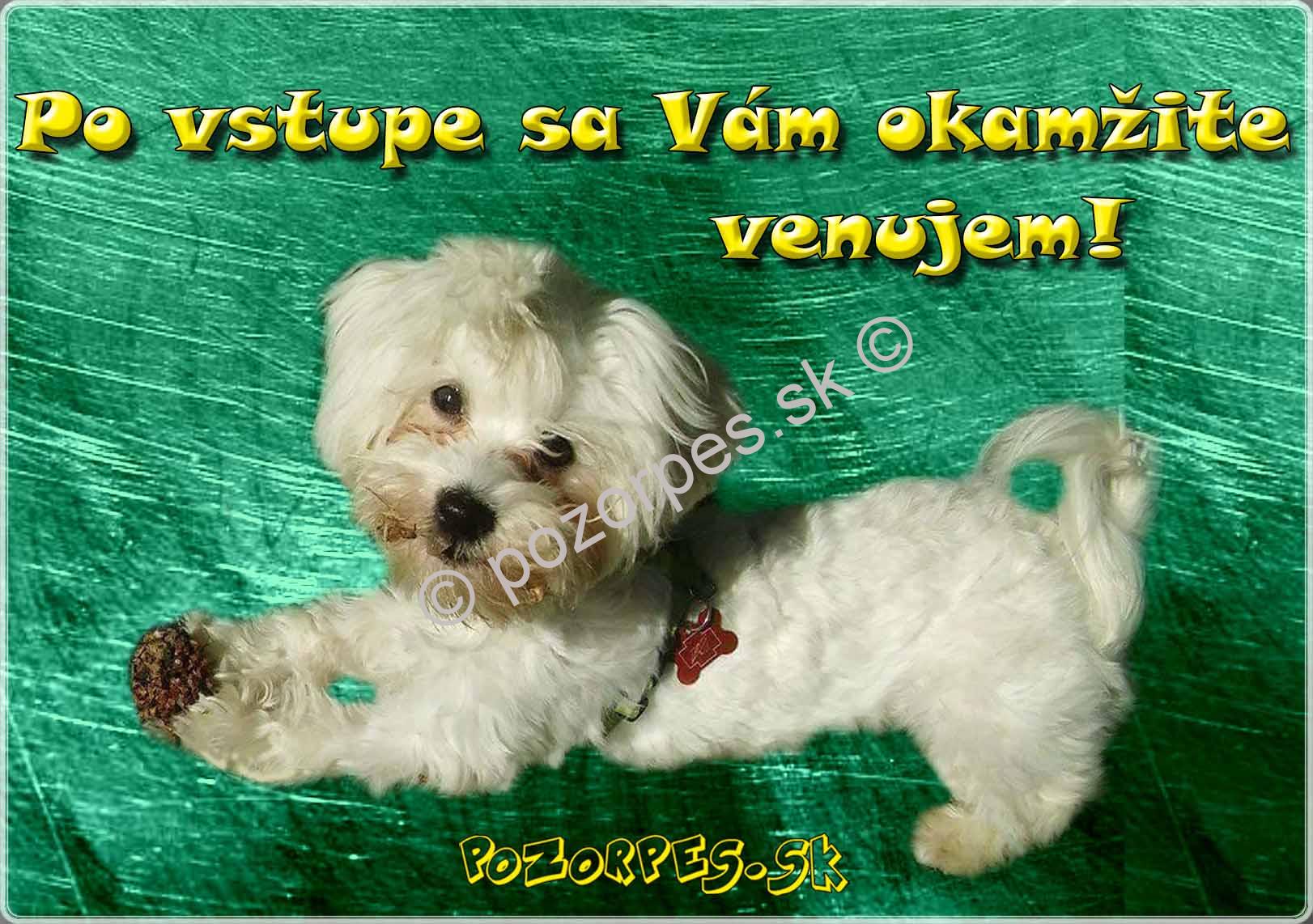 Pozorpes.sk,  výstražná tabuľka 