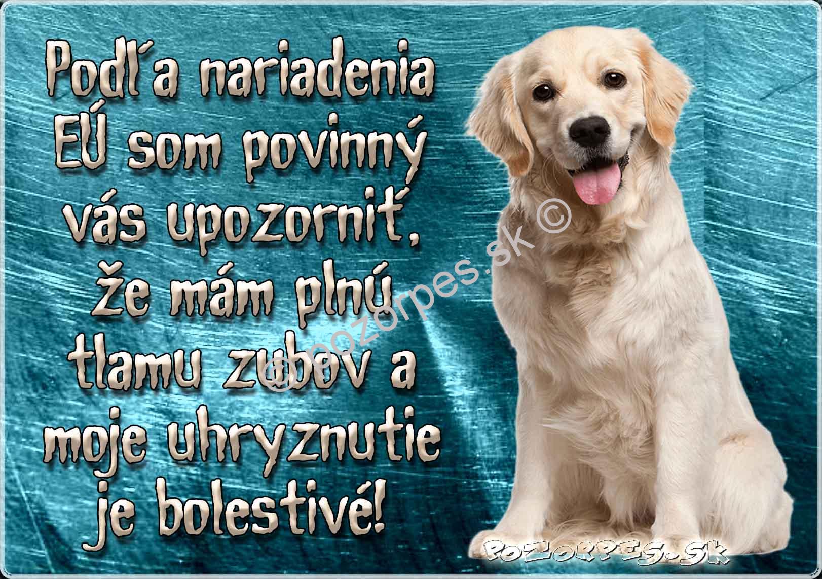Pozorpes.sk,  výstražná tabuľka
