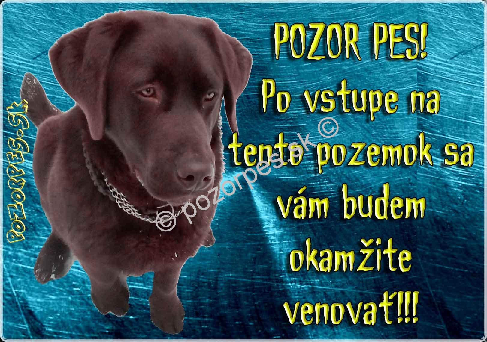 Pozorpes.sk,  výstražná tabuľka