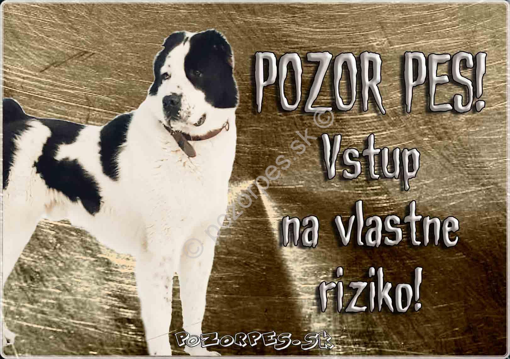 Pozorpes.sk,  výstražná tabuľka hliníková