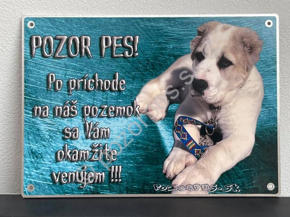 Pozorpes.sk,  výstražná tabuľka hliníková