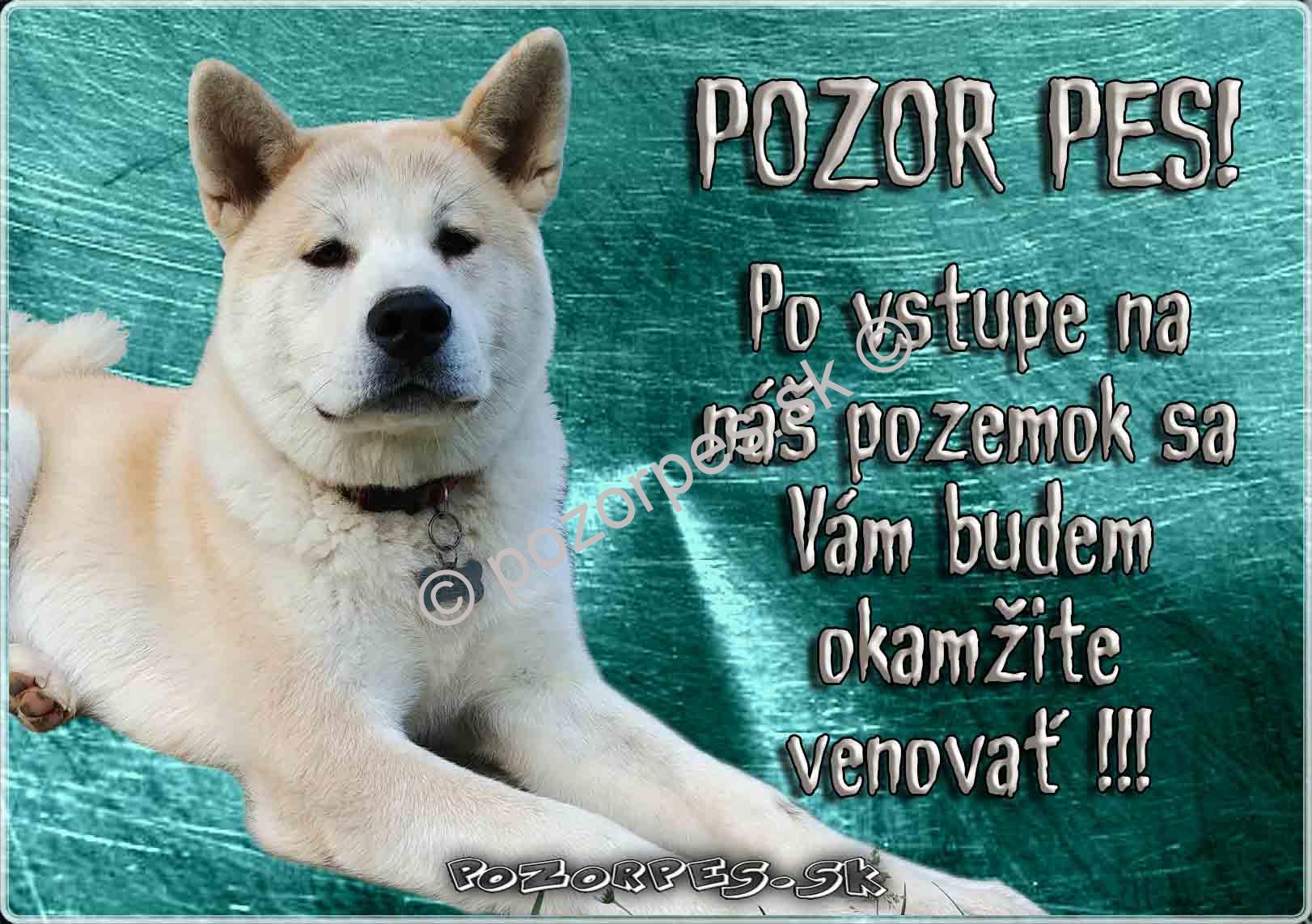 Pozorpes.sk, výstražná tabuľka