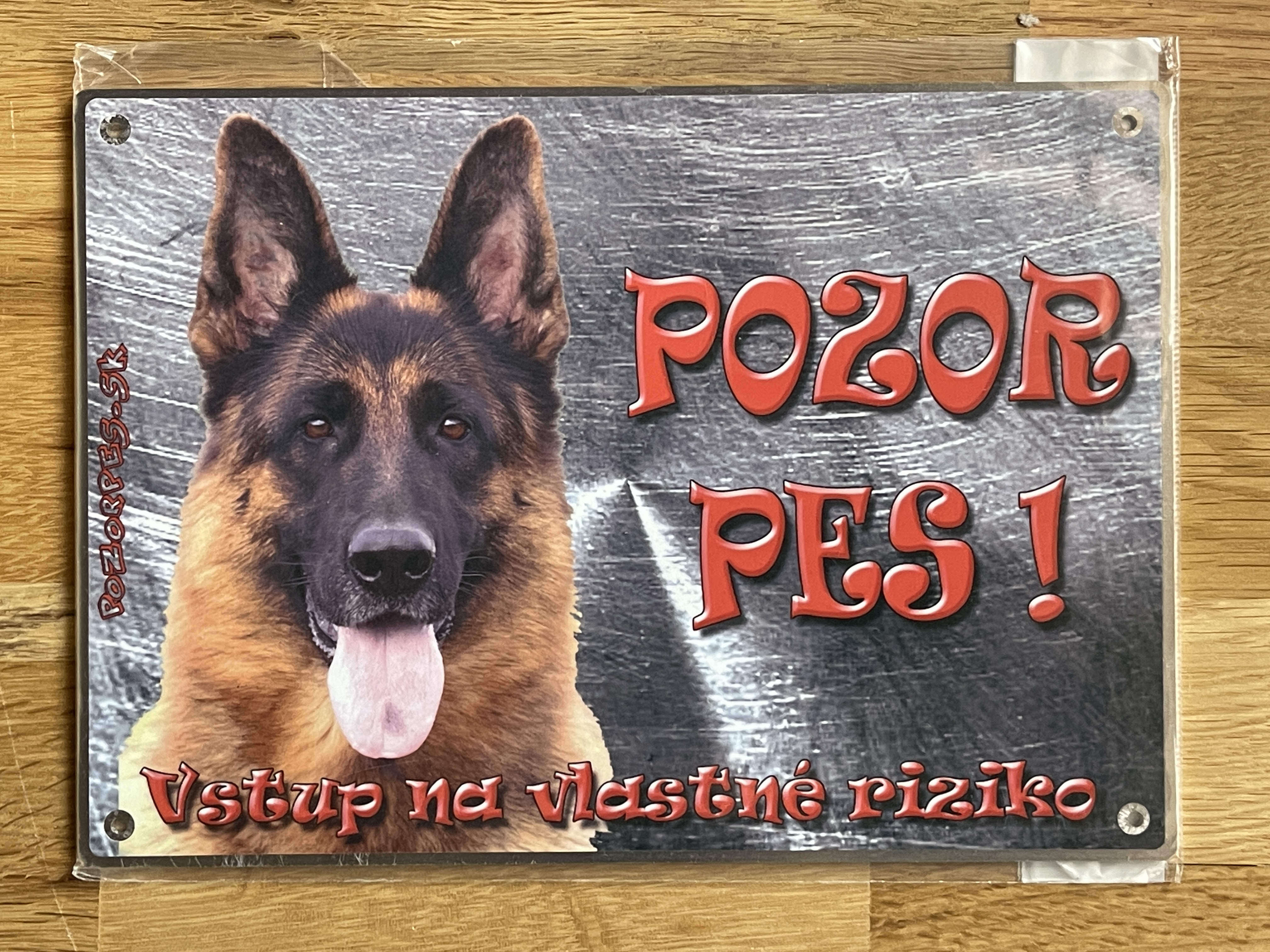 Hliníková tabuľka pozorpes.sk