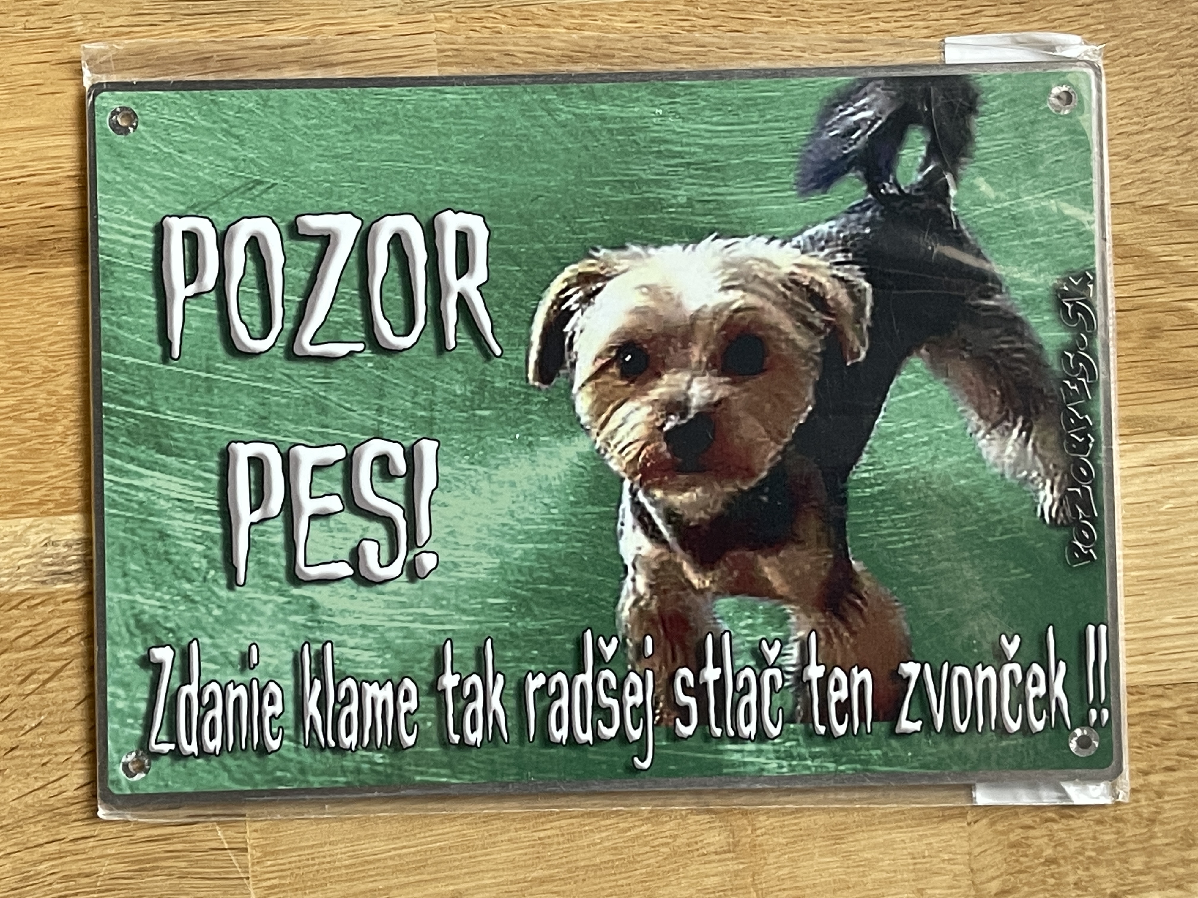 Hliníková tabuľka pozorpes.sk