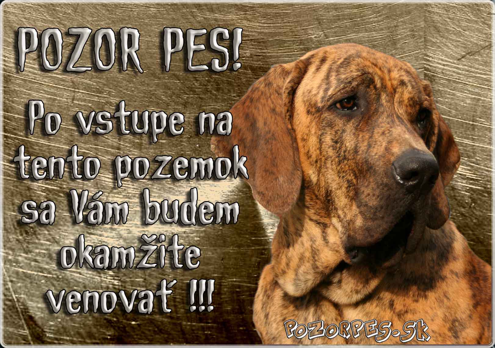 Pozorpes.sk,  výstražná tabuľka