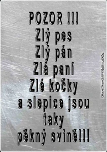 Výstražna tabuľka , pozorpes.sk