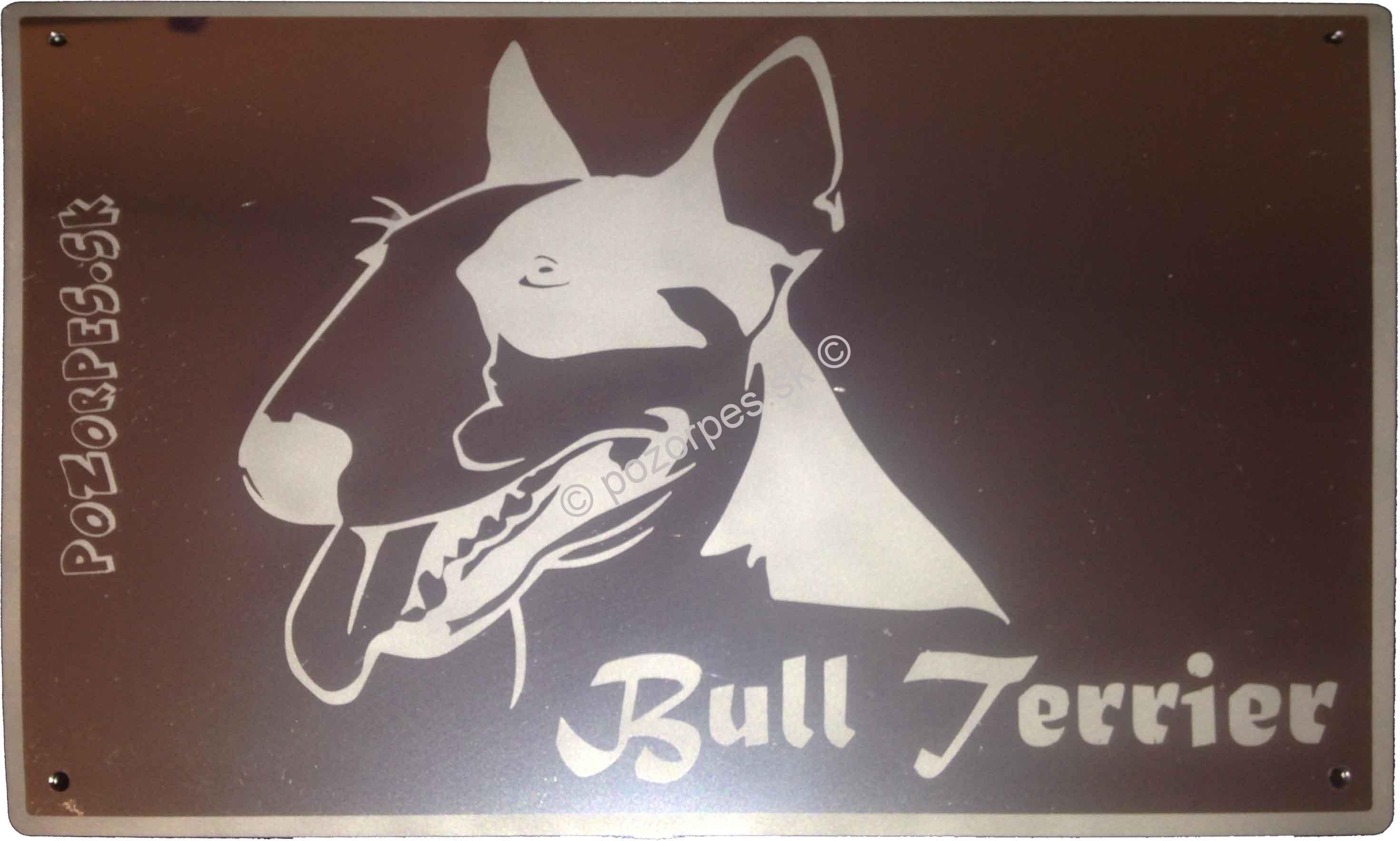 Pozorpes.sk,  výstražná tabuľka nerezová pieskovaná