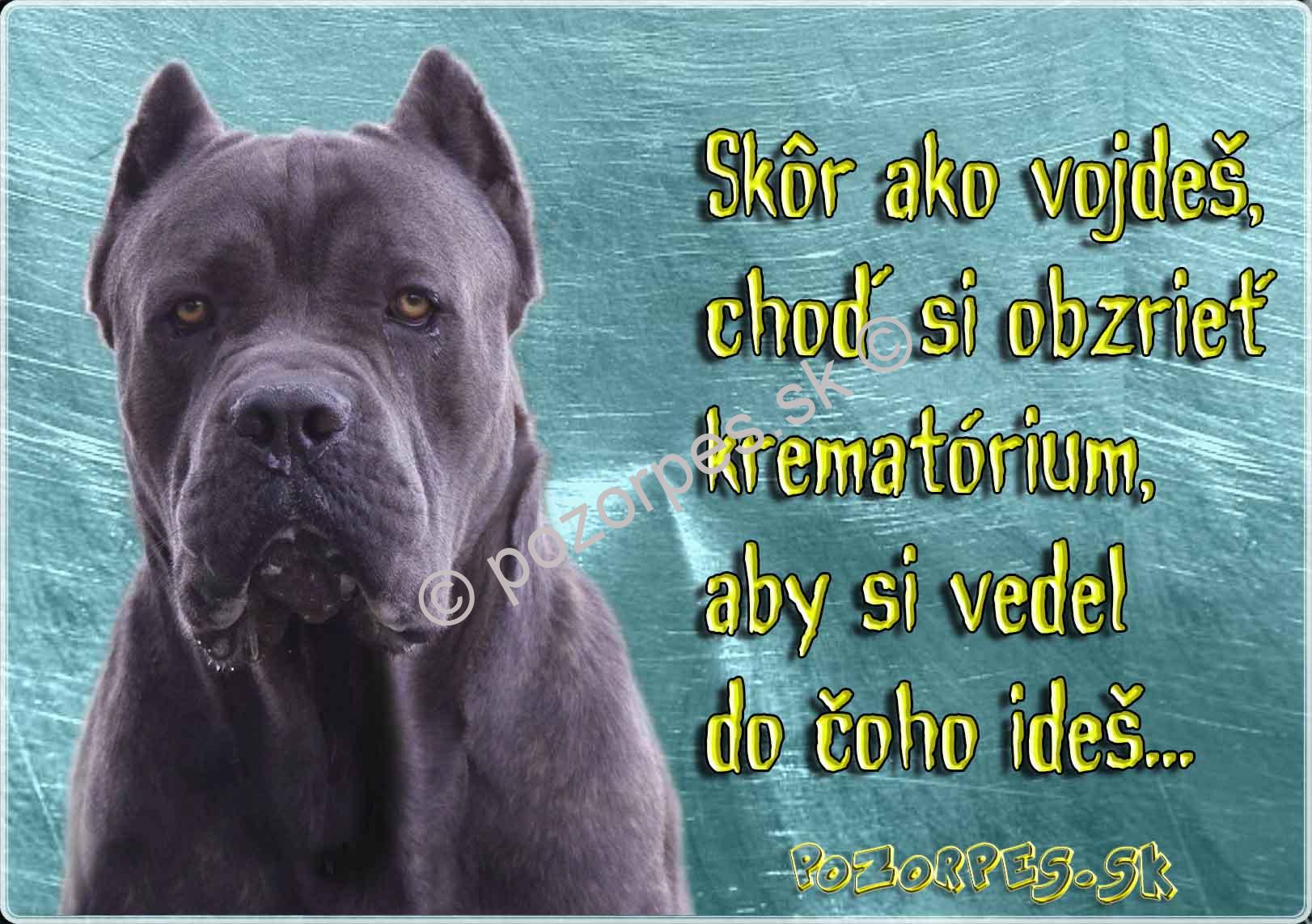 Pozorpes.sk, výstražná tabuľka