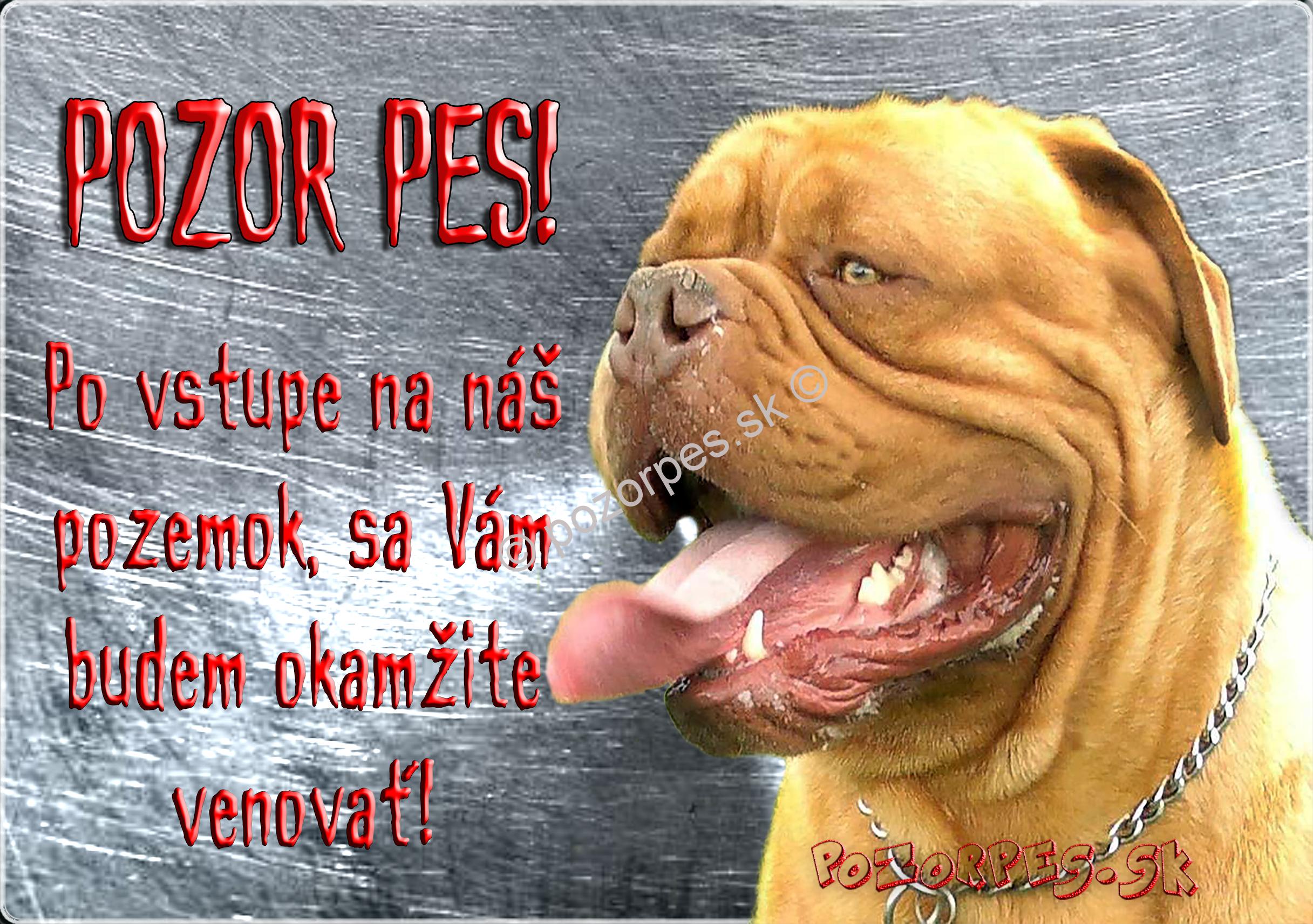 Pozorpes.sk,  výstražná tabuľka