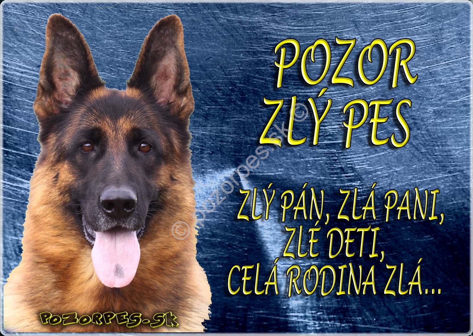 Pozorpes.sk,  výstražná tabuľka hliník 210x149 mm