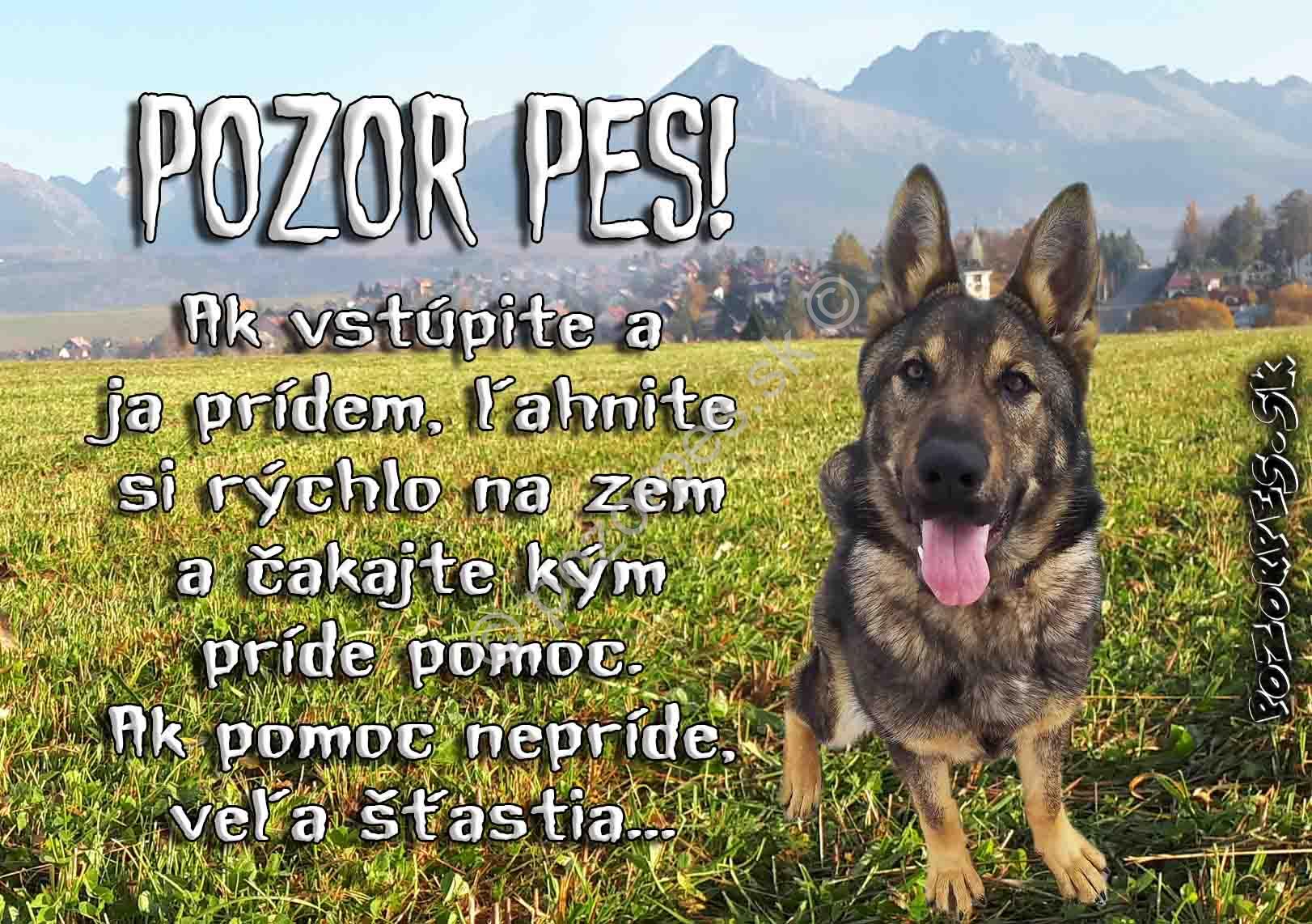 Pozorpes.sk,  výstražná tabuľka hliníková