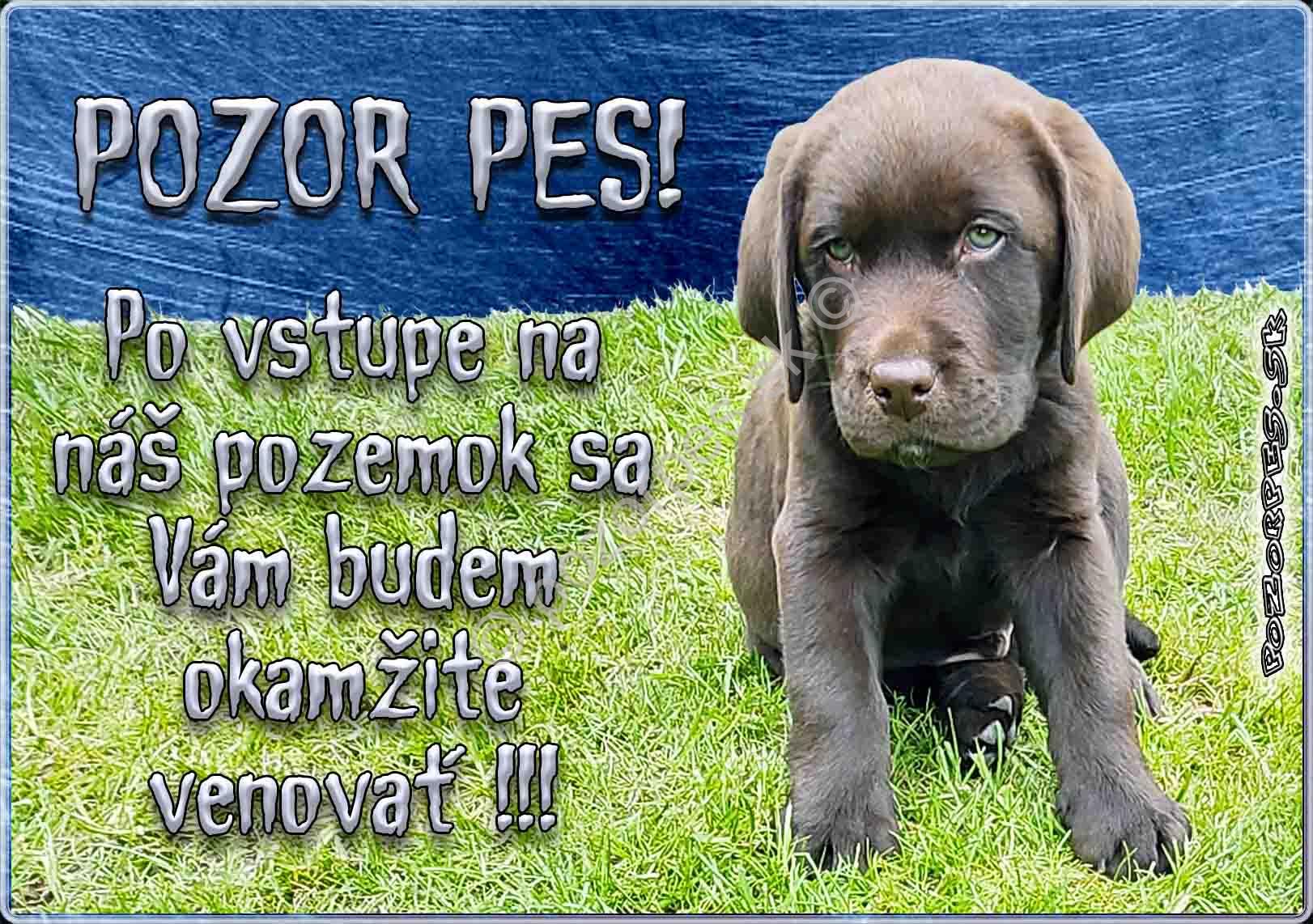 Pozorpes.sk,  výstražná tabuľka hliníková
