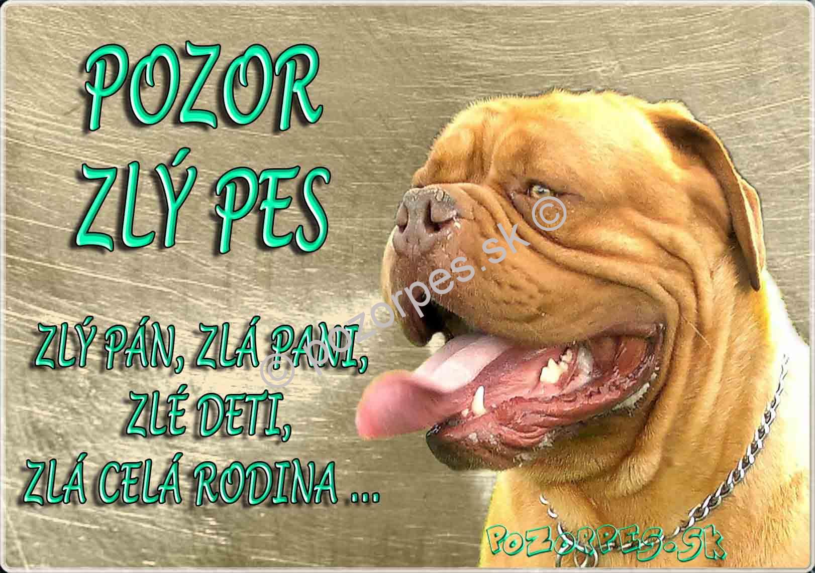 Pozorpes.sk,  výstražná tabuľka