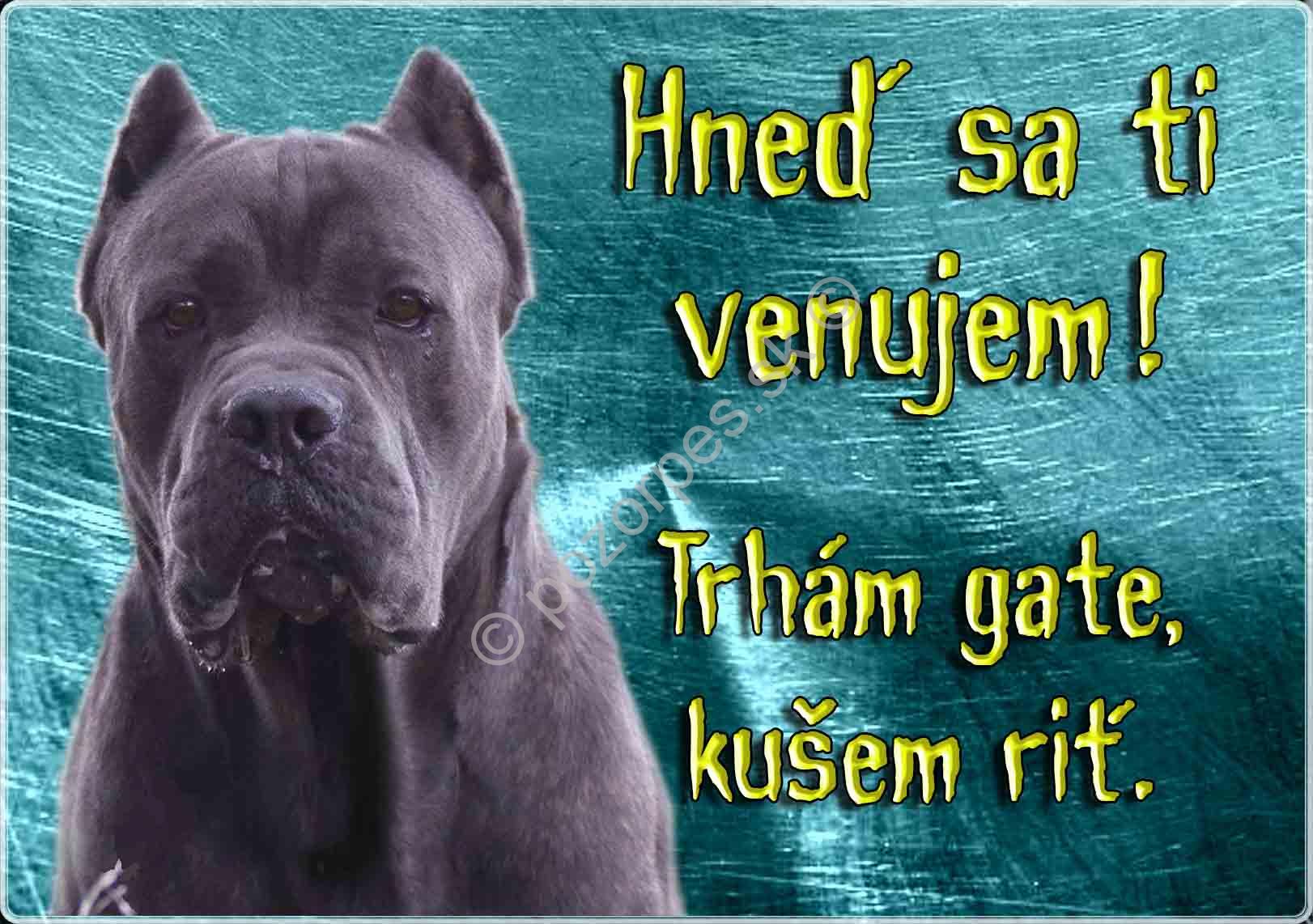 Pozorpes.sk,  výstražná tabuľka