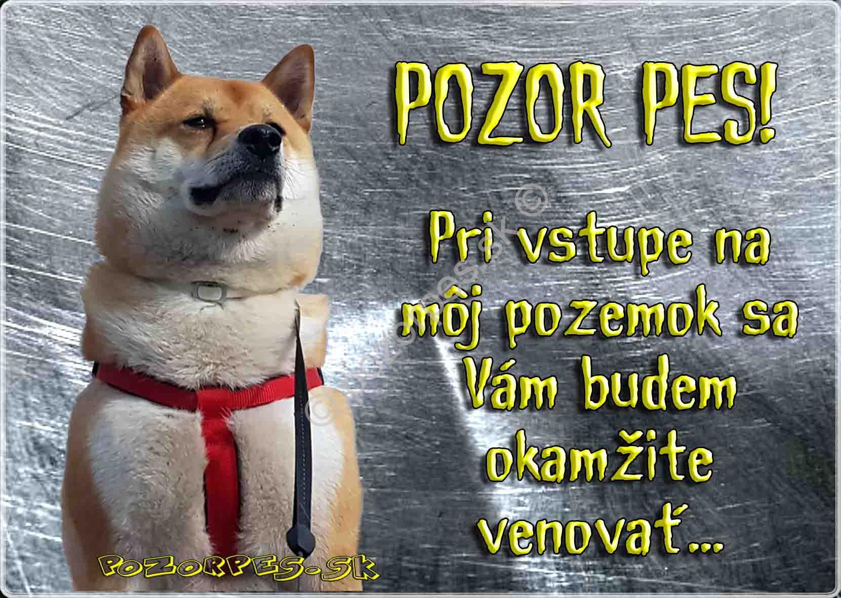 Pozorpes.sk,  výstražná tabuľka hliníková