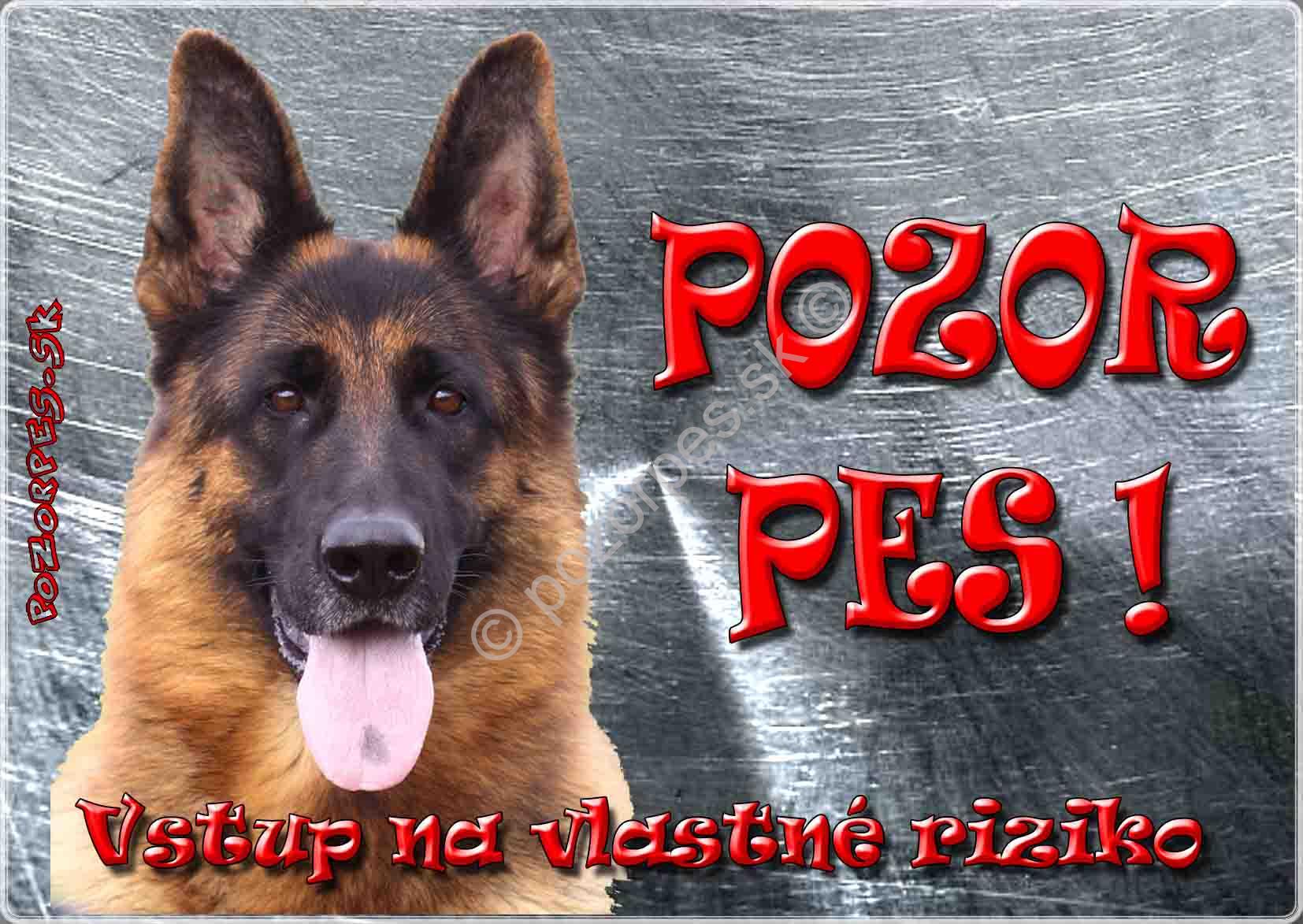 Pozorpes.sk,  výstražná tabuľka hliník 210x149 mm