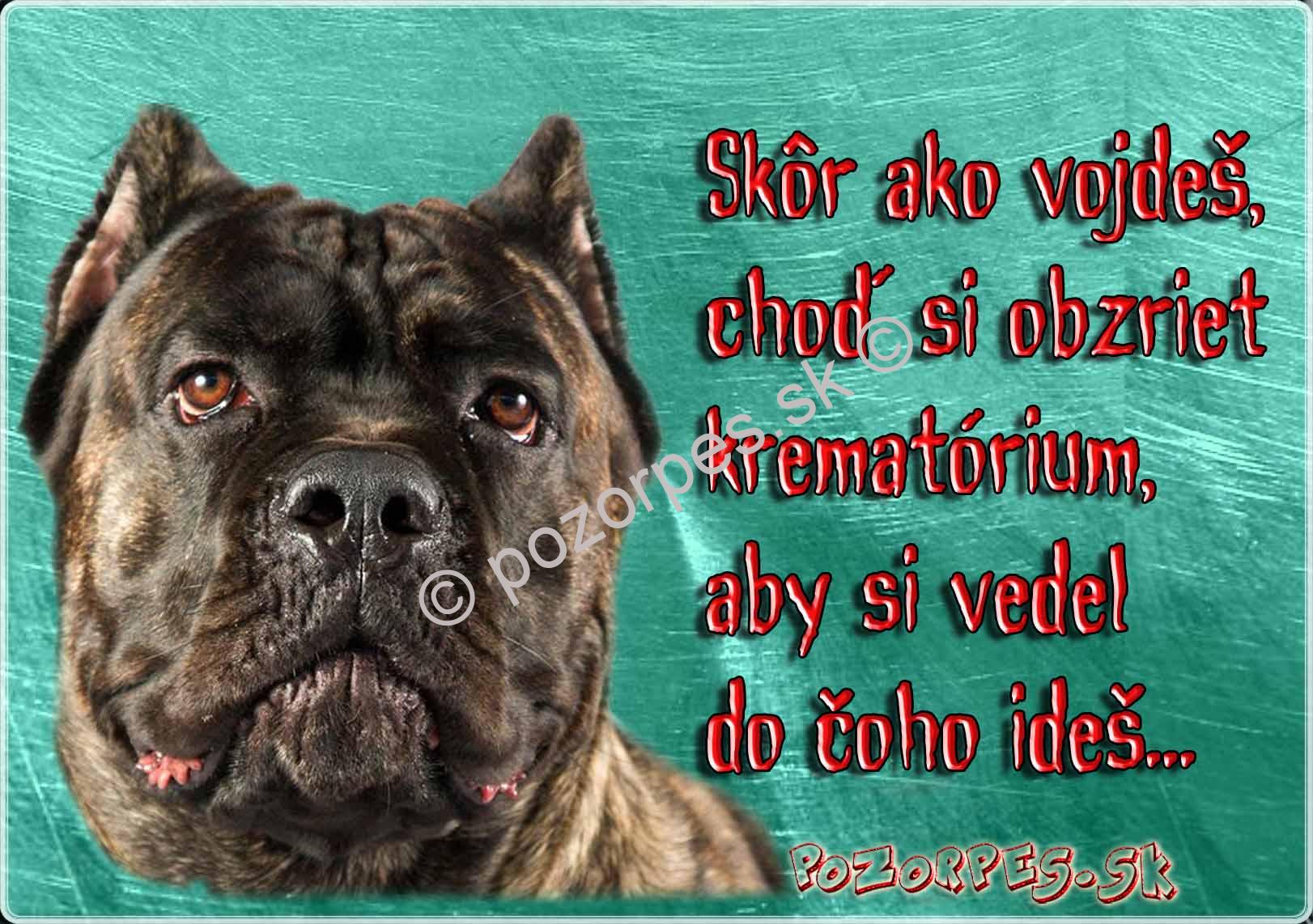 Pozorpes.sk, výstražná tabuľka