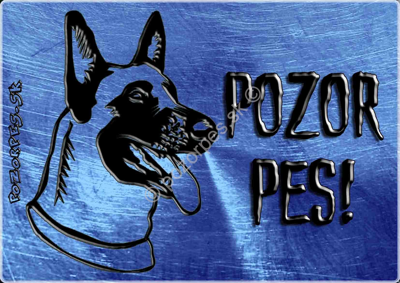 Pozorpes.sk,  výstražná tabuľka
