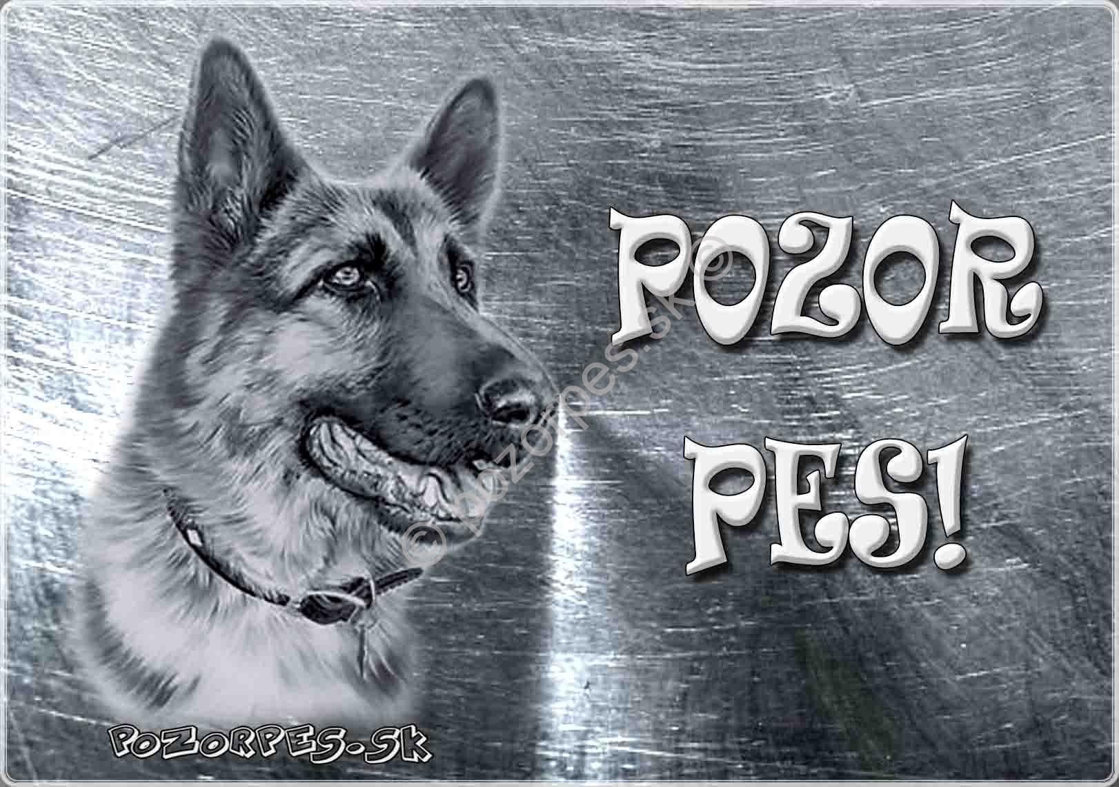 Pozorpes.sk,  výstražná tabuľka hliník 210x149 mm