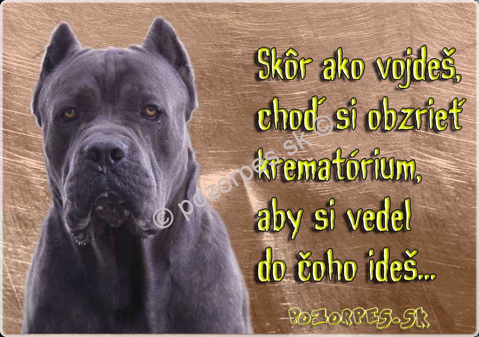 Pozorpes.sk, výstražná tabuľka