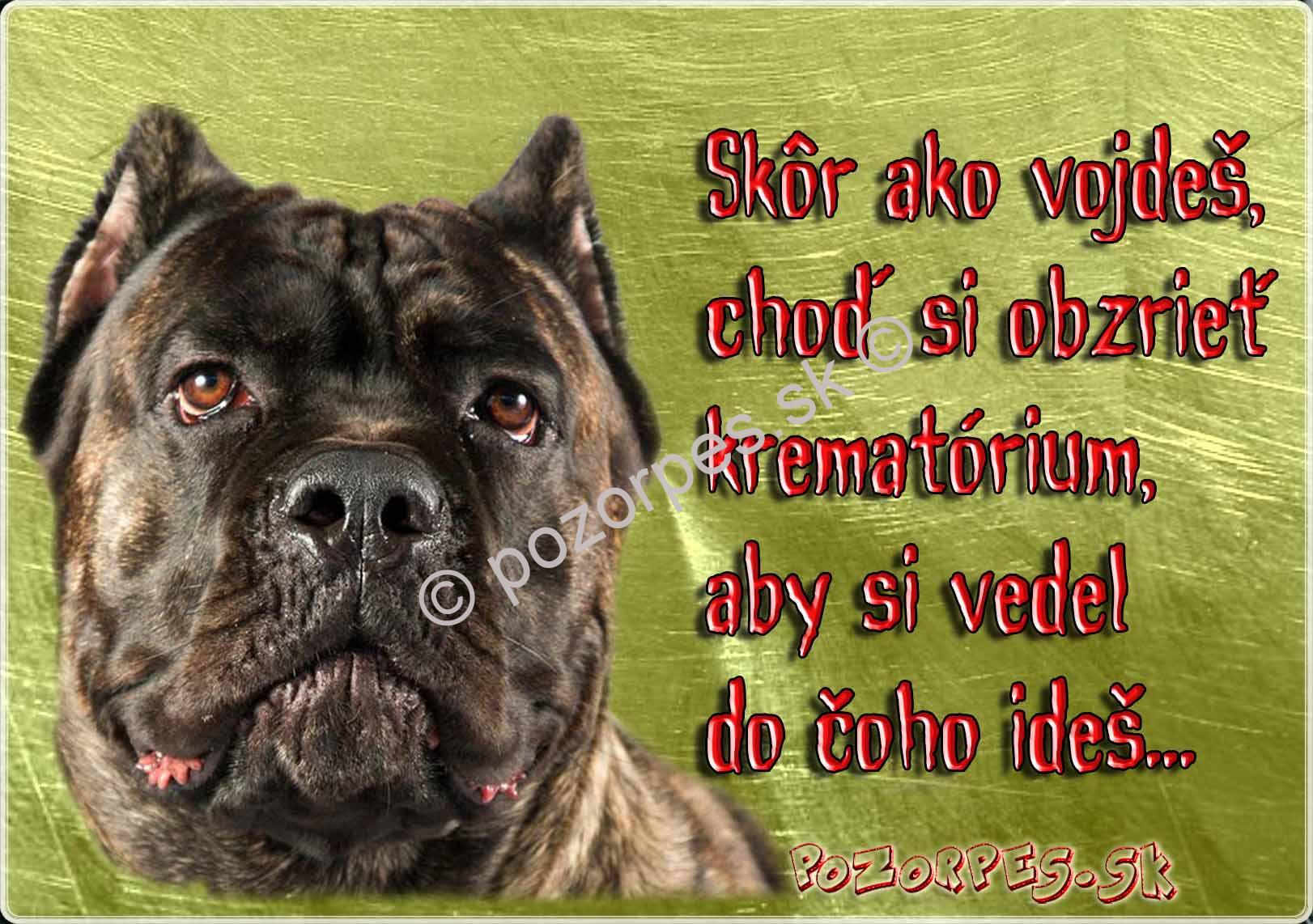 Pozorpes.sk, výstražná tabuľka
