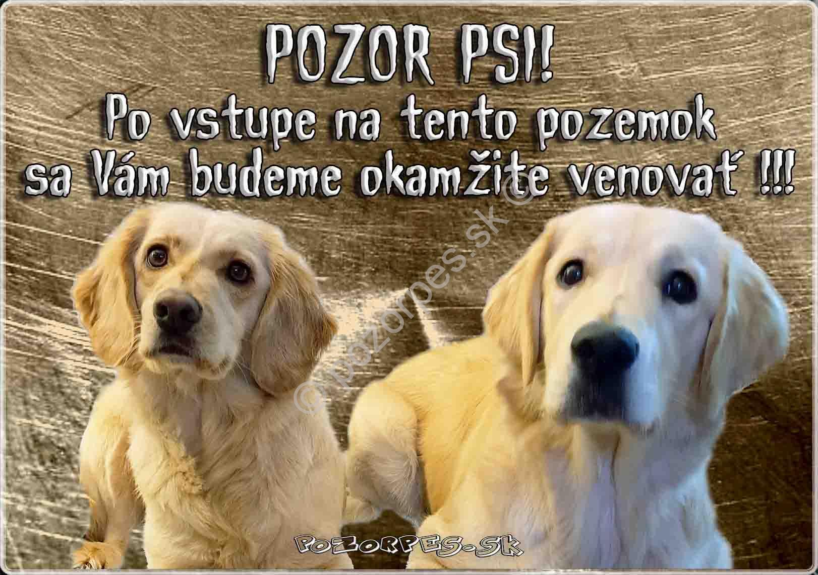 Pozorpes.sk,  výstražná tabuľka hliníková