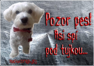 Pozorpes.sk,  výstražná tabuľka